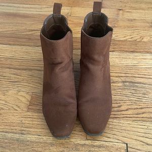 Brown heeled boots